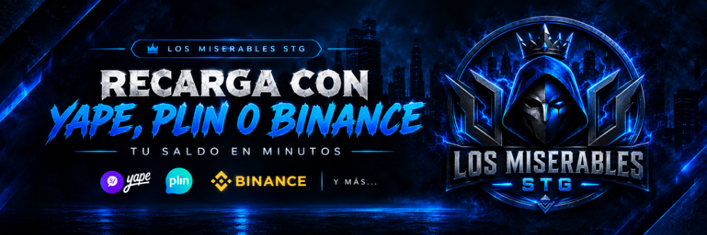 Recarga con Yape, Plin o Binance - Tu saldo en minutos